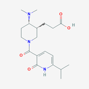 molecular formula C19H29N3O4 B5615117 3-{(3R*,4S*)-4-(dimethylamino)-1-[(6-isopropyl-2-oxo-1,2-dihydropyridin-3-yl)carbonyl]piperidin-3-yl}propanoic acid 