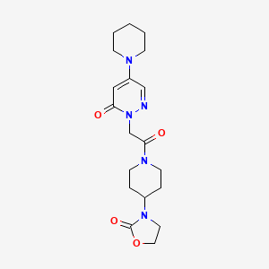 molecular formula C19H27N5O4 B5615129 2-{2-oxo-2-[4-(2-oxo-1,3-oxazolidin-3-yl)piperidin-1-yl]ethyl}-5-piperidin-1-ylpyridazin-3(2H)-one 