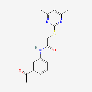 molecular formula C16H17N3O2S B5615144 N-(3-acetylphenyl)-2-[(4,6-dimethyl-2-pyrimidinyl)thio]acetamide 