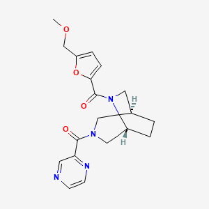 molecular formula C19H22N4O4 B5615147 (1S*,5R*)-6-[5-(methoxymethyl)-2-furoyl]-3-(pyrazin-2-ylcarbonyl)-3,6-diazabicyclo[3.2.2]nonane 