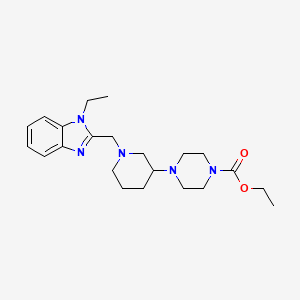 molecular formula C22H33N5O2 B5615172 ethyl 4-{1-[(1-ethyl-1H-benzimidazol-2-yl)methyl]-3-piperidinyl}-1-piperazinecarboxylate 