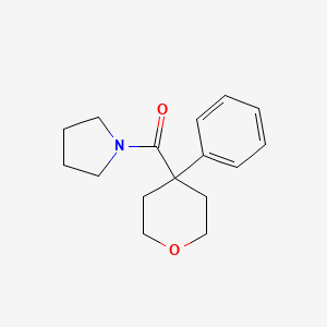 molecular formula C16H21NO2 B5615178 1-[(4-phenyltetrahydro-2H-pyran-4-yl)carbonyl]pyrrolidine 