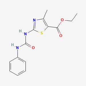 molecular formula C14H15N3O3S B5615190 ethyl 2-[(anilinocarbonyl)amino]-4-methyl-1,3-thiazole-5-carboxylate 