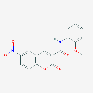 molecular formula C17H12N2O6 B5615202 N-(2-甲氧基苯基)-6-硝基-2-氧代-2H-色烯-3-甲酰胺 