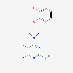 molecular formula C16H19FN4O B5615211 4-ethyl-6-[3-(2-fluorophenoxy)azetidin-1-yl]-5-methylpyrimidin-2-amine 