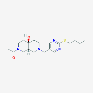 molecular formula C19H30N4O2S B5615229 (4aR*,8aR*)-2-acetyl-7-{[2-(butylthio)pyrimidin-5-yl]methyl}octahydro-2,7-naphthyridin-4a(2H)-ol 