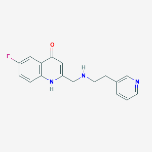 molecular formula C17H16FN3O B5615230 6-fluoro-2-{[(2-pyridin-3-ylethyl)amino]methyl}quinolin-4-ol 