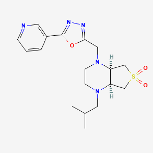 (4aR*,7aS*)-1-isobutyl-4-[(5-pyridin-3-yl-1,3,4-oxadiazol-2-yl)methyl]octahydrothieno[3,4-b]pyrazine 6,6-dioxide