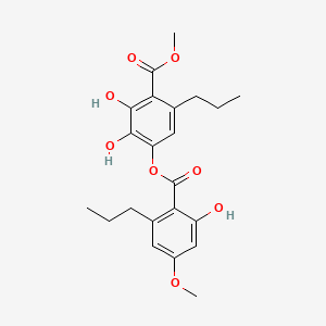 B561528 Methyl 2,3-dihydroxy-4-[(2-hydroxy-4-methoxy-6-propylbenzoyl)oxy]-6-propylbenzoate CAS No. 103142-15-0