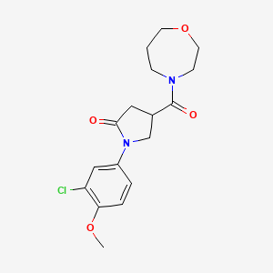 molecular formula C17H21ClN2O4 B5615298 1-(3-chloro-4-methoxyphenyl)-4-(1,4-oxazepan-4-ylcarbonyl)-2-pyrrolidinone 