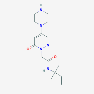 molecular formula C15H25N5O2 B5615306 N-(1,1-dimethylpropyl)-2-[6-oxo-4-(1-piperazinyl)-1(6H)-pyridazinyl]acetamide hydrochloride 