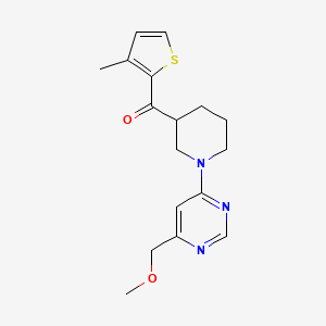 molecular formula C17H21N3O2S B5615320 {1-[6-(methoxymethyl)pyrimidin-4-yl]piperidin-3-yl}(3-methyl-2-thienyl)methanone 