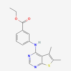 molecular formula C17H17N3O2S B5615322 ethyl 3-[(5,6-dimethylthieno[2,3-d]pyrimidin-4-yl)amino]benzoate 