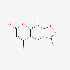 molecular formula C13H9IO3 B5615326 9-iodo-3,5-dimethyl-7H-furo[3,2-g]chromen-7-one 