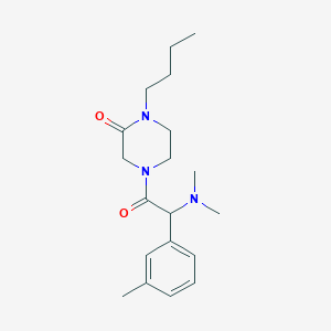 molecular formula C19H29N3O2 B5615332 1-butyl-4-[(dimethylamino)(3-methylphenyl)acetyl]-2-piperazinone 