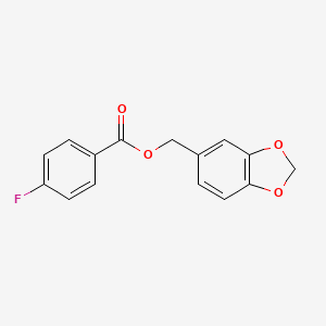 molecular formula C15H11FO4 B5615341 1,3-benzodioxol-5-ylmethyl 4-fluorobenzoate 