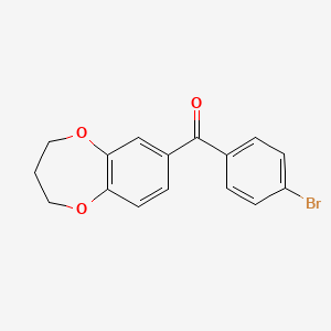 molecular formula C16H13BrO3 B5615378 (4-bromophenyl)(3,4-dihydro-2H-1,5-benzodioxepin-7-yl)methanone CAS No. 123769-34-6
