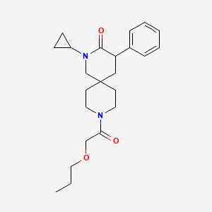 molecular formula C23H32N2O3 B5615401 2-cyclopropyl-4-phenyl-9-(propoxyacetyl)-2,9-diazaspiro[5.5]undecan-3-one 