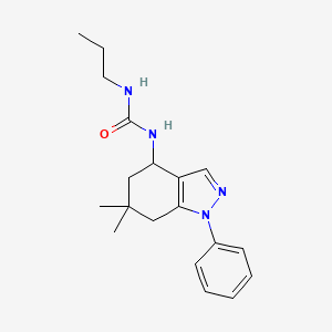 molecular formula C19H26N4O B5615414 N-(6,6-dimethyl-1-phenyl-4,5,6,7-tetrahydro-1H-indazol-4-yl)-N'-propylurea 