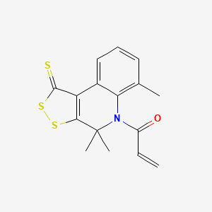 molecular formula C16H15NOS3 B5615429 5-acryloyl-4,4,6-trimethyl-4,5-dihydro-1H-[1,2]dithiolo[3,4-c]quinoline-1-thione 