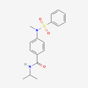 molecular formula C17H20N2O3S B5615439 N-isopropyl-4-[methyl(phenylsulfonyl)amino]benzamide 