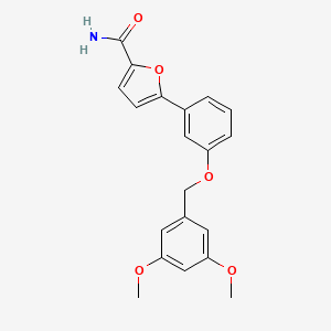 molecular formula C20H19NO5 B5615447 5-{3-[(3,5-dimethoxybenzyl)oxy]phenyl}-2-furamide 