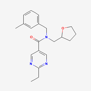 molecular formula C20H25N3O2 B5615455 2-ethyl-N-(3-methylbenzyl)-N-(tetrahydro-2-furanylmethyl)-5-pyrimidinecarboxamide 