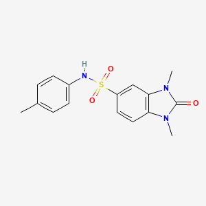 molecular formula C16H17N3O3S B5615468 1,3-dimethyl-N-(4-methylphenyl)-2-oxo-2,3-dihydro-1H-benzimidazole-5-sulfonamide 