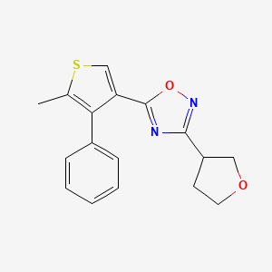 molecular formula C17H16N2O2S B5615480 5-(5-methyl-4-phenyl-3-thienyl)-3-(tetrahydrofuran-3-yl)-1,2,4-oxadiazole 