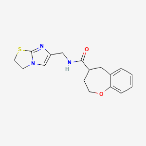 molecular formula C17H19N3O2S B5615495 N-(2,3-dihydroimidazo[2,1-b][1,3]thiazol-6-ylmethyl)-2,3,4,5-tetrahydro-1-benzoxepine-4-carboxamide 
