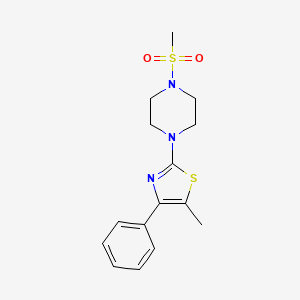 molecular formula C15H19N3O2S2 B5615509 1-(5-methyl-4-phenyl-1,3-thiazol-2-yl)-4-(methylsulfonyl)piperazine 