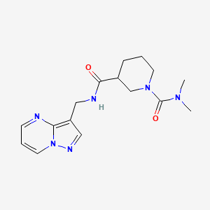 molecular formula C16H22N6O2 B5615552 N~1~,N~1~-dimethyl-N~3~-(pyrazolo[1,5-a]pyrimidin-3-ylmethyl)-1,3-piperidinedicarboxamide 