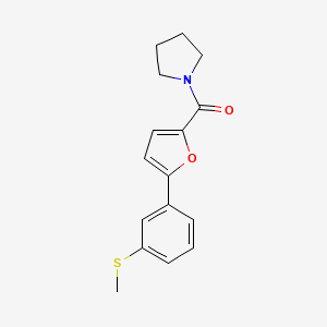 molecular formula C16H17NO2S B5615557 1-{5-[3-(methylthio)phenyl]-2-furoyl}pyrrolidine 