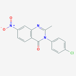 molecular formula C15H10ClN3O3 B5615582 3-(4-chlorophenyl)-2-methyl-7-nitro-4(3H)-quinazolinone CAS No. 6048-92-6