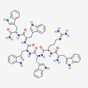 molecular formula C61H65N15O6 B561559 Trp-Arg-Trp-Trp-Trp-Trp-NH2 CAS No. 878557-55-2