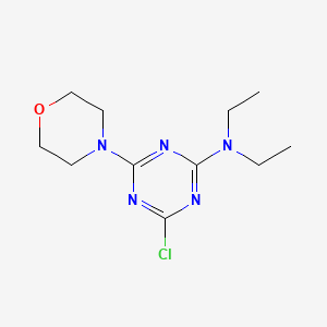 molecular formula C11H18ClN5O B5615603 4-chloro-N,N-diethyl-6-(4-morpholinyl)-1,3,5-triazin-2-amine 