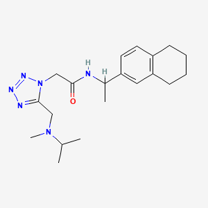 molecular formula C20H30N6O B5615643 2-(5-{[isopropyl(methyl)amino]methyl}-1H-tetrazol-1-yl)-N-[1-(5,6,7,8-tetrahydronaphthalen-2-yl)ethyl]acetamide 