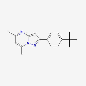 molecular formula C18H21N3 B5615649 2-(4-tert-butylphenyl)-5,7-dimethylpyrazolo[1,5-a]pyrimidine 