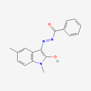 molecular formula C17H15N3O2 B5615662 N'-(1,5-dimethyl-2-oxo-1,2-dihydro-3H-indol-3-ylidene)benzohydrazide 
