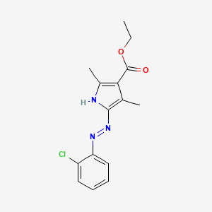 molecular formula C15H16ClN3O2 B5615666 ethyl 2-[(2-chlorophenyl)hydrazono]-3,5-dimethyl-2H-pyrrole-4-carboxylate 