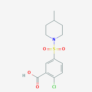 molecular formula C13H16ClNO4S B5615667 2-chloro-5-[(4-methyl-1-piperidinyl)sulfonyl]benzoic acid 