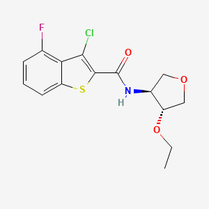 molecular formula C15H15ClFNO3S B5615687 3-chloro-N-[(3S*,4R*)-4-ethoxytetrahydro-3-furanyl]-4-fluoro-1-benzothiophene-2-carboxamide 