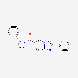 molecular formula C23H19N3O B5615727 2-phenyl-6-[(2-phenylazetidin-1-yl)carbonyl]imidazo[1,2-a]pyridine 
