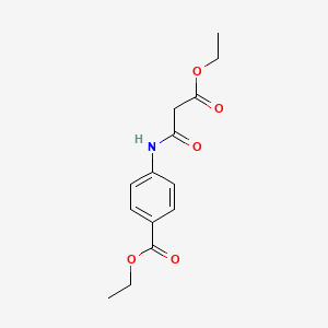 molecular formula C14H17NO5 B5615733 ethyl 4-[(3-ethoxy-3-oxopropanoyl)amino]benzoate 
