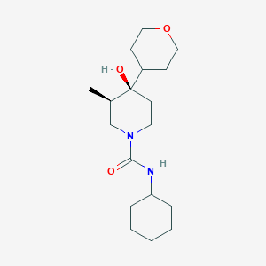 molecular formula C18H32N2O3 B5615735 (3R*,4R*)-N-cyclohexyl-4-hydroxy-3-methyl-4-(tetrahydro-2H-pyran-4-yl)-1-piperidinecarboxamide 
