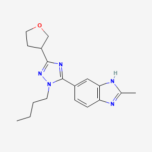 molecular formula C18H23N5O B5615744 5-[1-butyl-3-(tetrahydrofuran-3-yl)-1H-1,2,4-triazol-5-yl]-2-methyl-1H-benzimidazole 