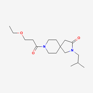 molecular formula C17H30N2O3 B5615752 8-(3-ethoxypropanoyl)-2-isobutyl-2,8-diazaspiro[4.5]decan-3-one 