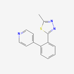molecular formula C14H11N3S B5615758 4-[2-(5-methyl-1,3,4-thiadiazol-2-yl)phenyl]pyridine 