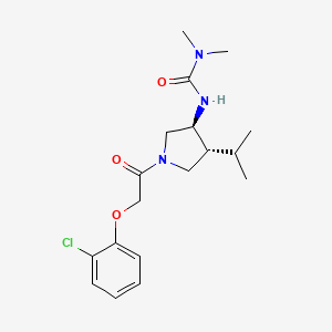 molecular formula C18H26ClN3O3 B5615834 N'-{(3S*,4R*)-1-[(2-chlorophenoxy)acetyl]-4-isopropyl-3-pyrrolidinyl}-N,N-dimethylurea 