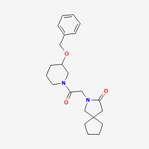 molecular formula C22H30N2O3 B5615861 2-{2-[3-(benzyloxy)piperidin-1-yl]-2-oxoethyl}-2-azaspiro[4.4]nonan-3-one 